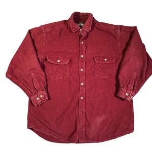 Moose Creek Burgundy Flannel Shirt XXL Button Up Rustic Outdoors Workwear Cotton